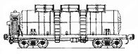 Four-axle tank wagon for milk with connecting gangway