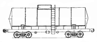 Four-axle tank wagon for liquid pitch